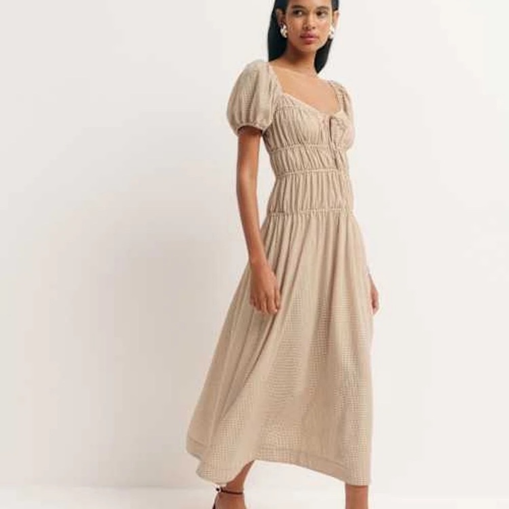 Reformation Rhett Dress Tan
